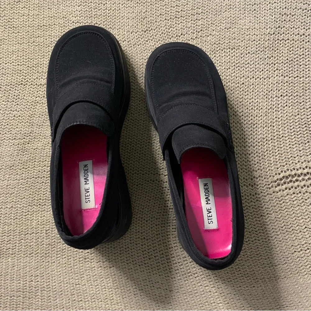 Y2K Black Steve Madden Chunky Platform Dark Academia Shoes